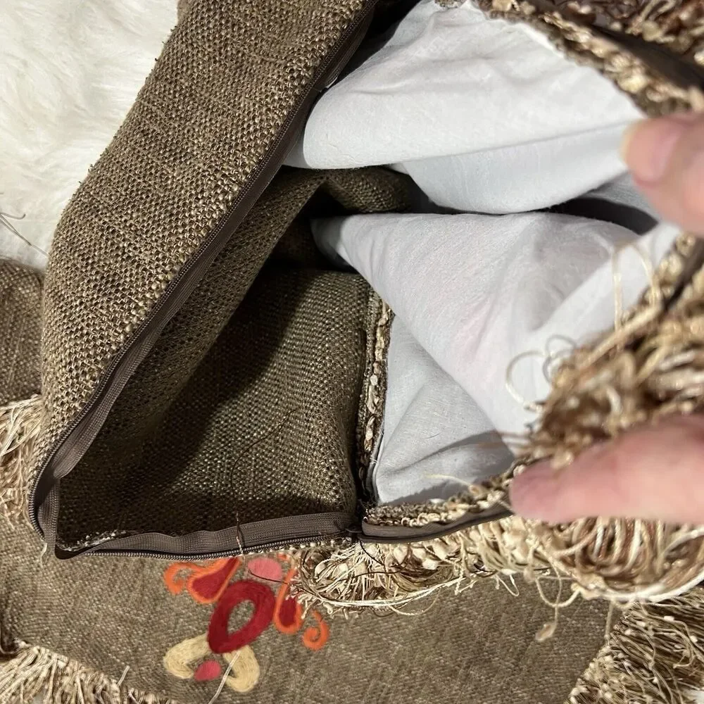 Decorative Brown/Rust Pillow Covers for‎ sofa 20x20 set of 2